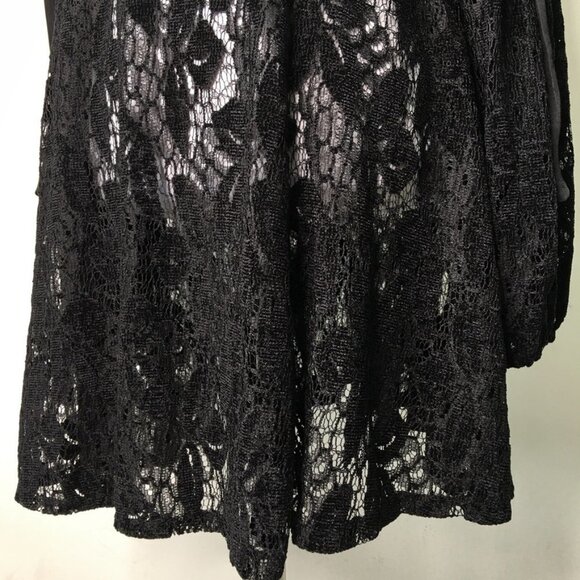 New Free People Women's Black Boho Lace Long Sleeve Dress Size Small - Picture 10 of 15